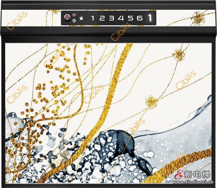 金絲琥珀背景墻定制家用電梯