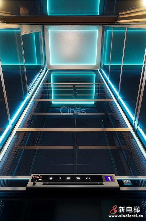 舒適與科技感并存的別墅電梯燈光效果