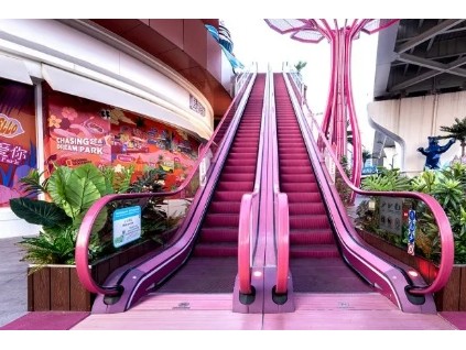 迅達(dá)粉色扶梯，綠色出行！