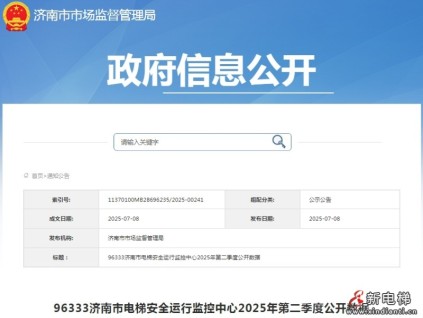 山東濟(jì)南公布96333電梯困人故障率前十位的電梯維保單位（見附件）