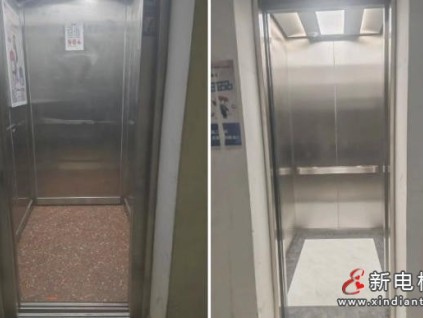 上海閔行某小區(qū)的13臺舊梯更新完成